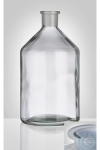 Stopfles, helder, smalle hals, schuine schouder, 250 ml, NS 19/26, afm. Ø 69 x H 131 mm, zonder...